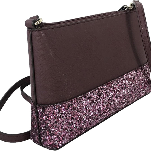 NWT Kate Spade Greta Court Glitter Crossbody Bag Cherrywood - Picture 8 of 10